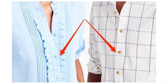 Γιατί τα κουμπιά στα γυναικεία πουκάμισα είναι στην αριστερή πλευρά ενώ στα ανδρικά στη δεξιά;